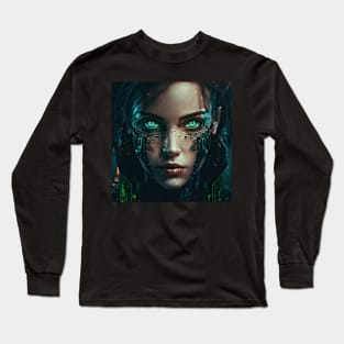 The Matrix Series, Lady Green Long Sleeve T-Shirt